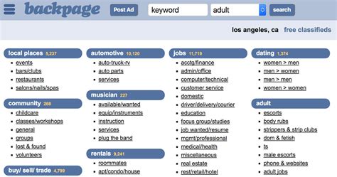 craigslist back page|my back pages classified.